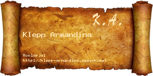Klepp Armandina névjegykártya